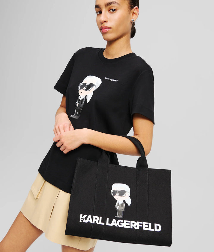Karl Lagerfeld Borsa Tote Ikon Aquarelle Quadrata Nera
