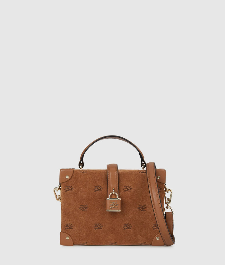 Karl Lagerfeld Sac à main avec cadenas Daim K/Autograph Tan