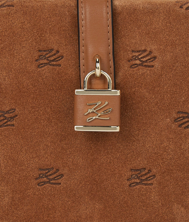 Karl Lagerfeld Sac à main avec cadenas Daim K/Autograph Tan