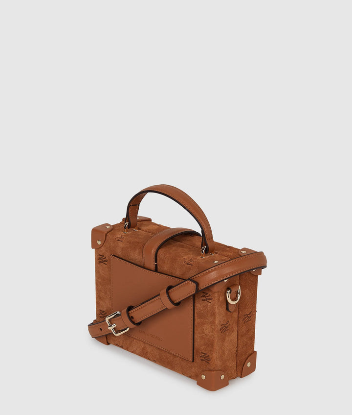 Karl Lagerfeld Sac à main avec cadenas Daim K/Autograph Tan