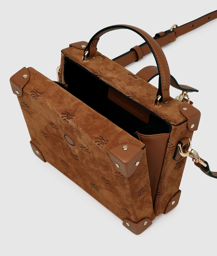 Karl Lagerfeld Sac à main avec cadenas Daim K/Autograph Tan