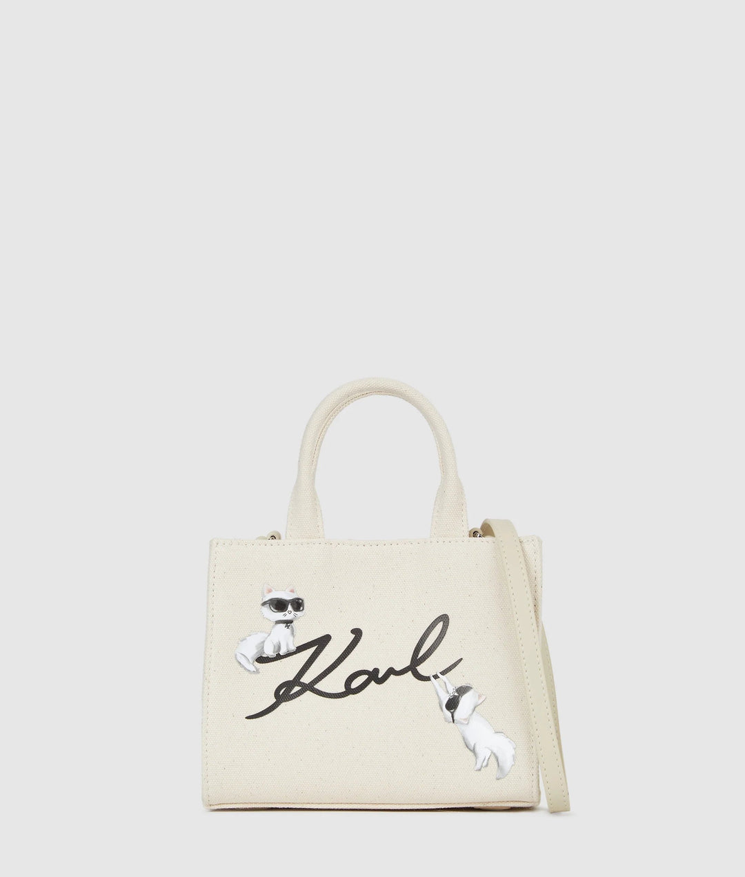 Mala de mão Karl Lagerfeld Ikon Signature B1W50094 Choupette Blanc Natural