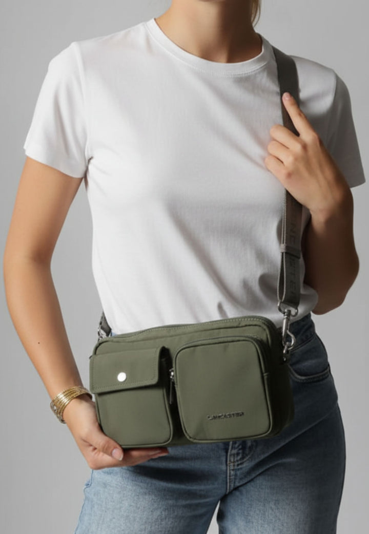 Lancaster Täsche Trotteur mat Zipper Basic Pocket 510-91 Donkel Kaki