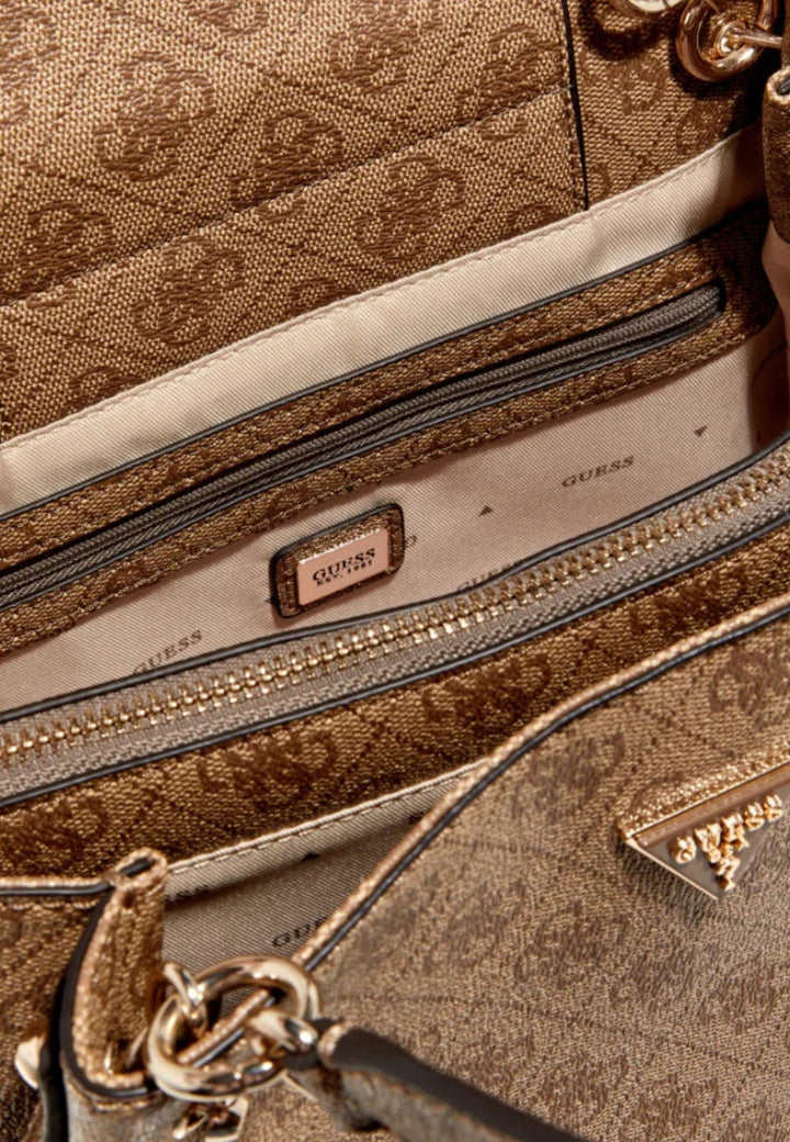 Guess Lorella Monogramme Tote Bag Latte Logo