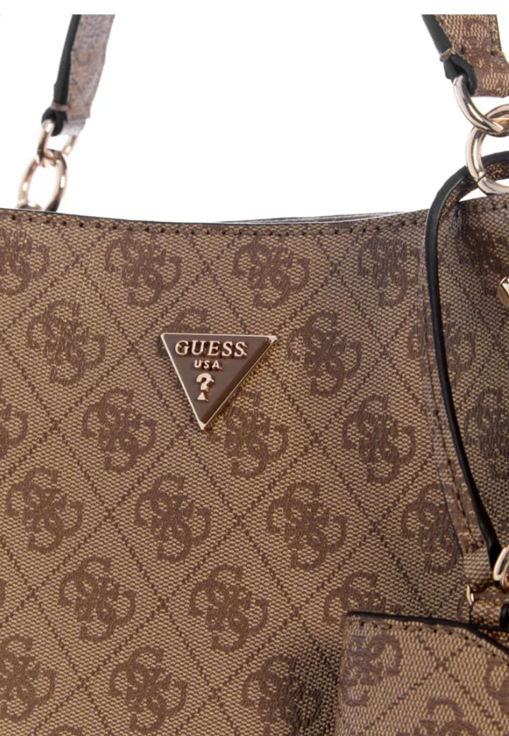 Guess Lorella Monogramme Tote Bag Latte Logo