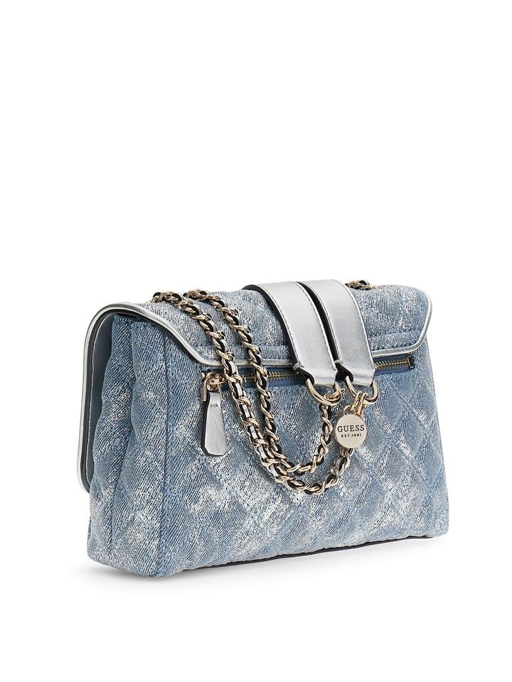 Guess Sac Bandoulière Cerelia Shoulder Sat Metallic Denim