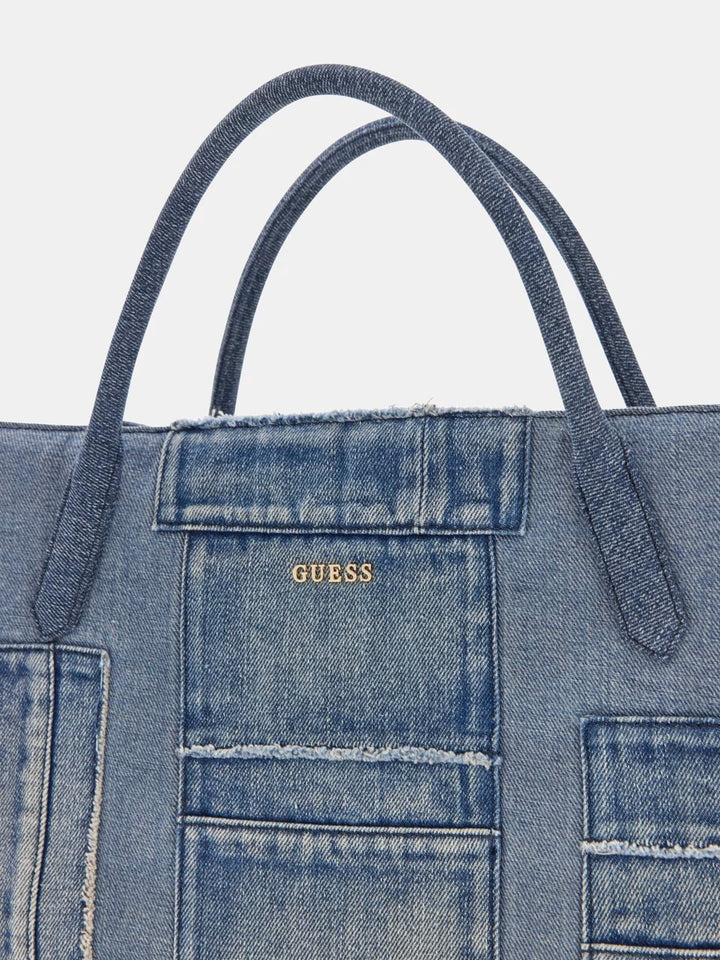 Guess Cabas Jodi Tote Denim Multi