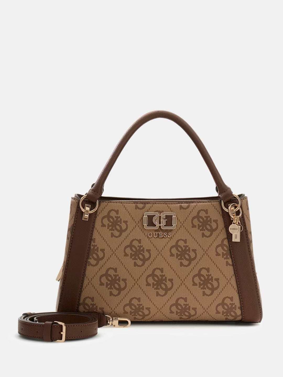 Guess Handtaschen Karnilla Logo Bucket Latte Logo/Braun