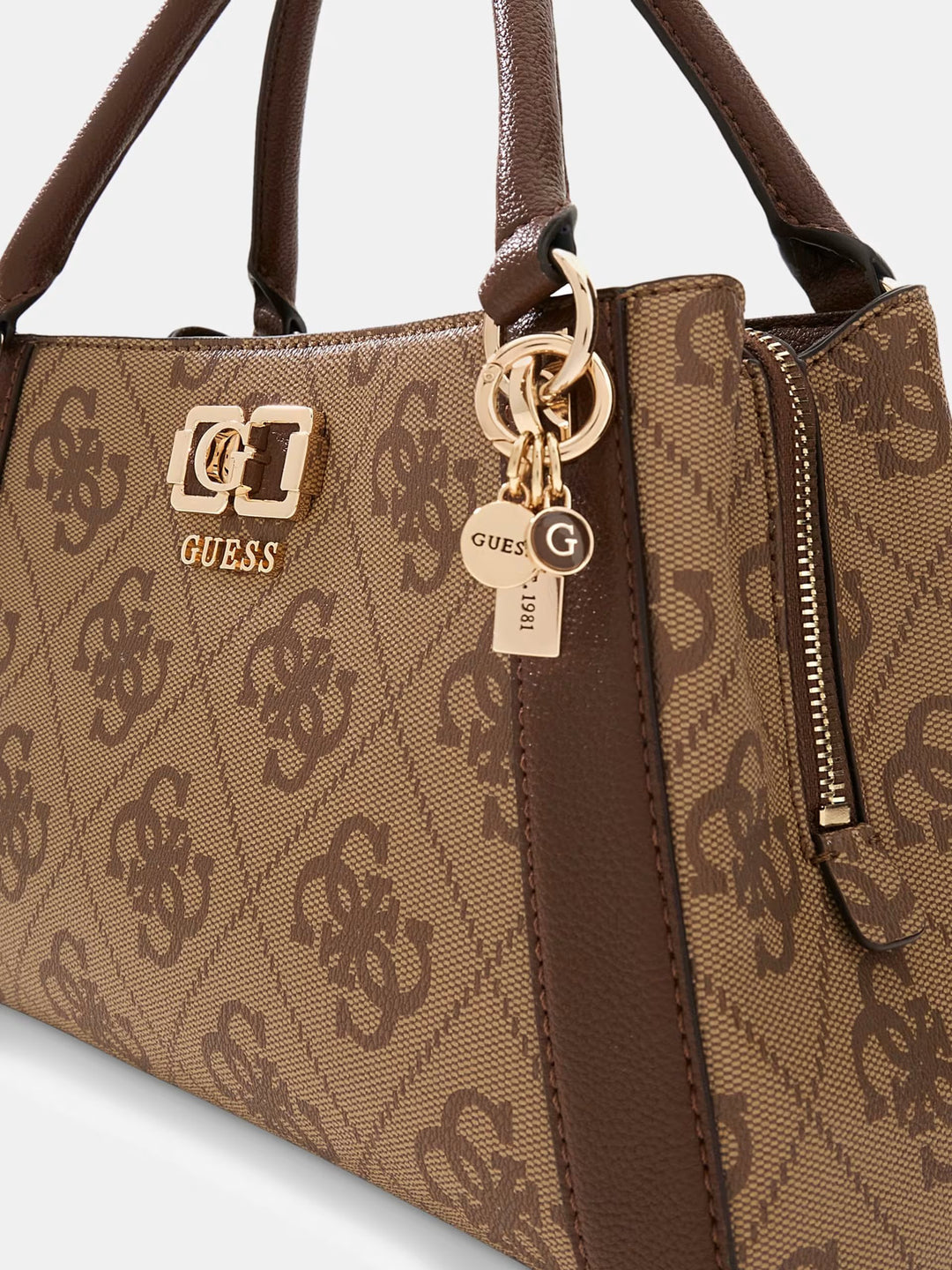 Guess Handtaschen Karnilla Logo Bucket Latte Logo/Braun