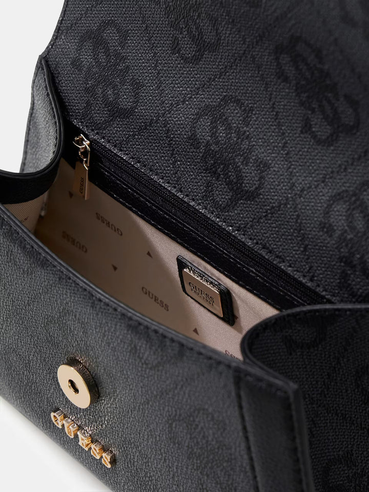 Guess Karnilla Logo Bucket håndtaske Coal Logo