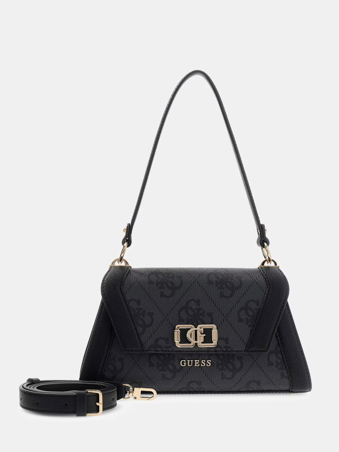 Guess Karnilla Logo Bucket håndtaske Coal Logo