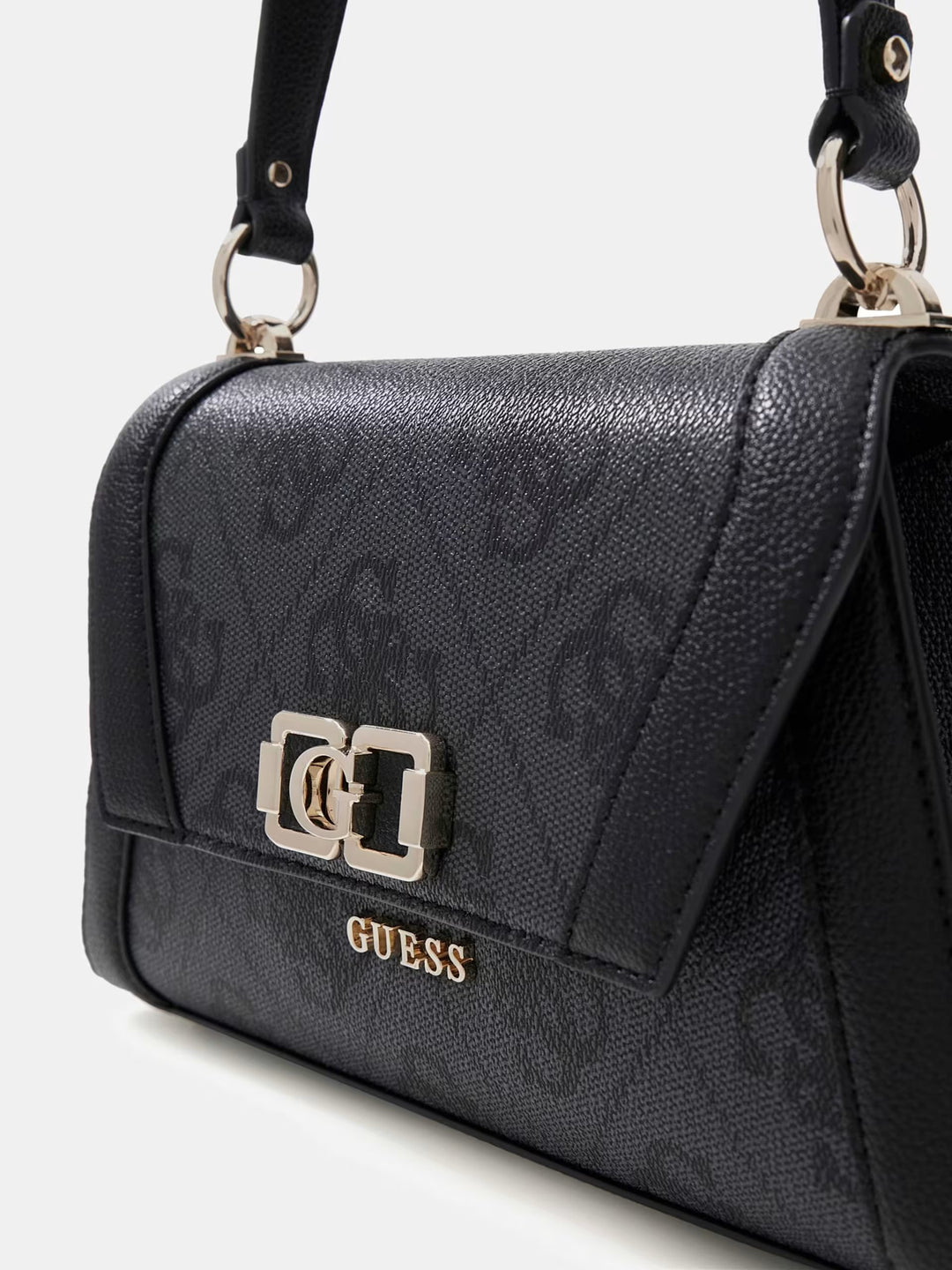 Guess Karnilla Logo Bucket håndtaske Coal Logo