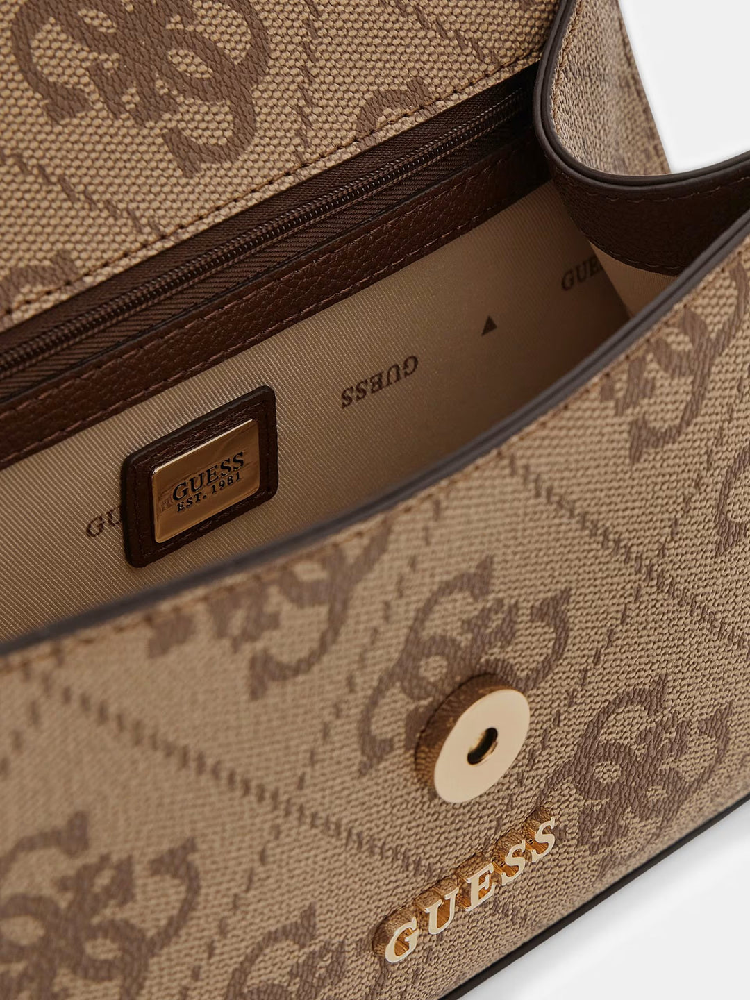 Guess Malas de mão Karnilla Logo Bucket Latte Logo/Brown OS990119