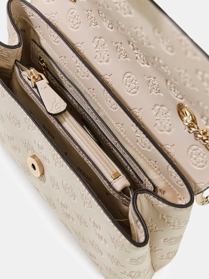 Guess Borsa a tracolla Dita Dome Satchel Light Taupe Logo
