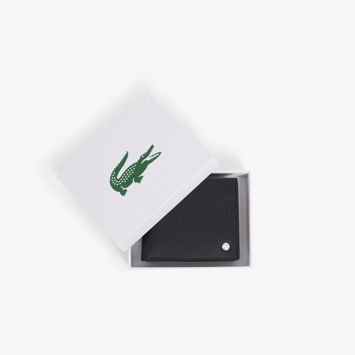 Carteira Masculina Lacoste Langon Pequeno Piqué Preto NH5281HW