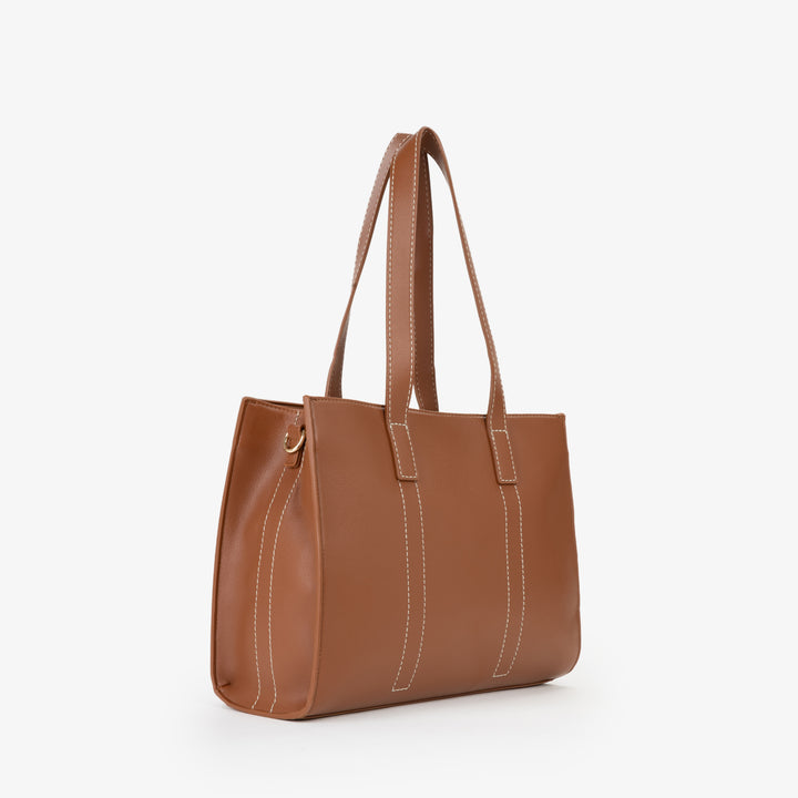 Valentino Taske Shopper Aury Re Marron Femme VBS9OB01 Cuoio