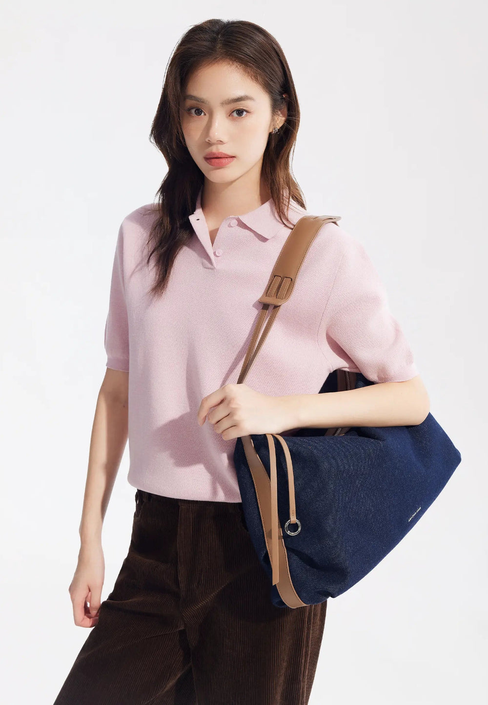 Amazing Song Sac Hobo Donut Extra Large Bleu Denim, vue portée
