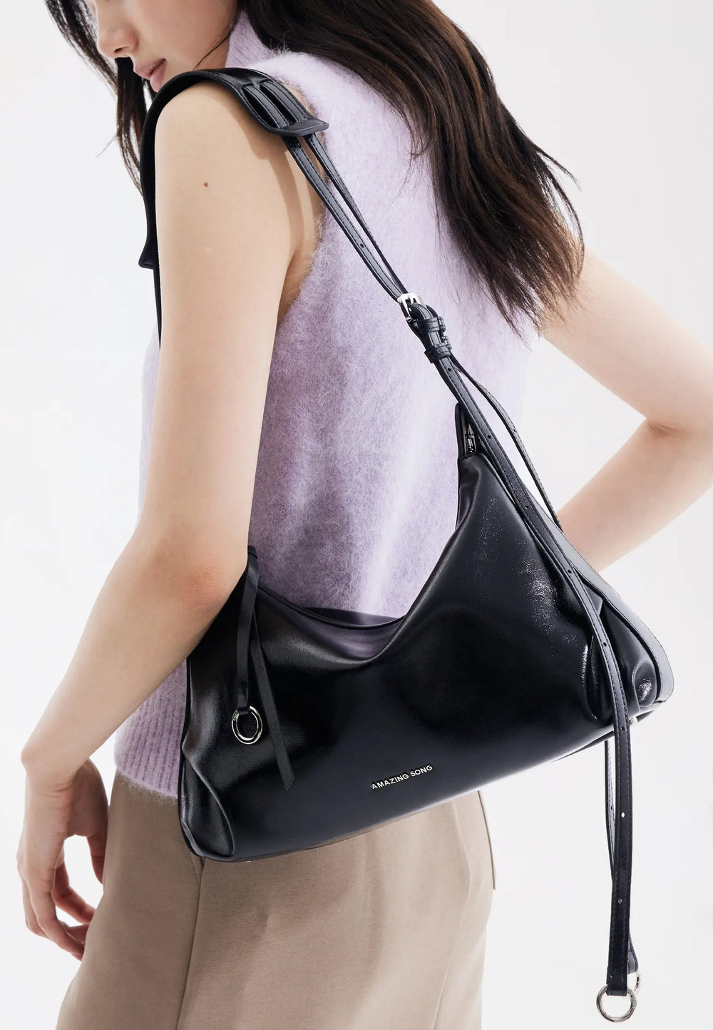 Amazing Song Sac Hobo Donut Small Noir, vue portée