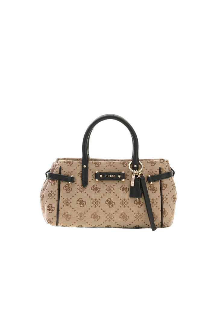 Guess Sac à Main Dorothy Petit Latte Logo/Black — vue de face