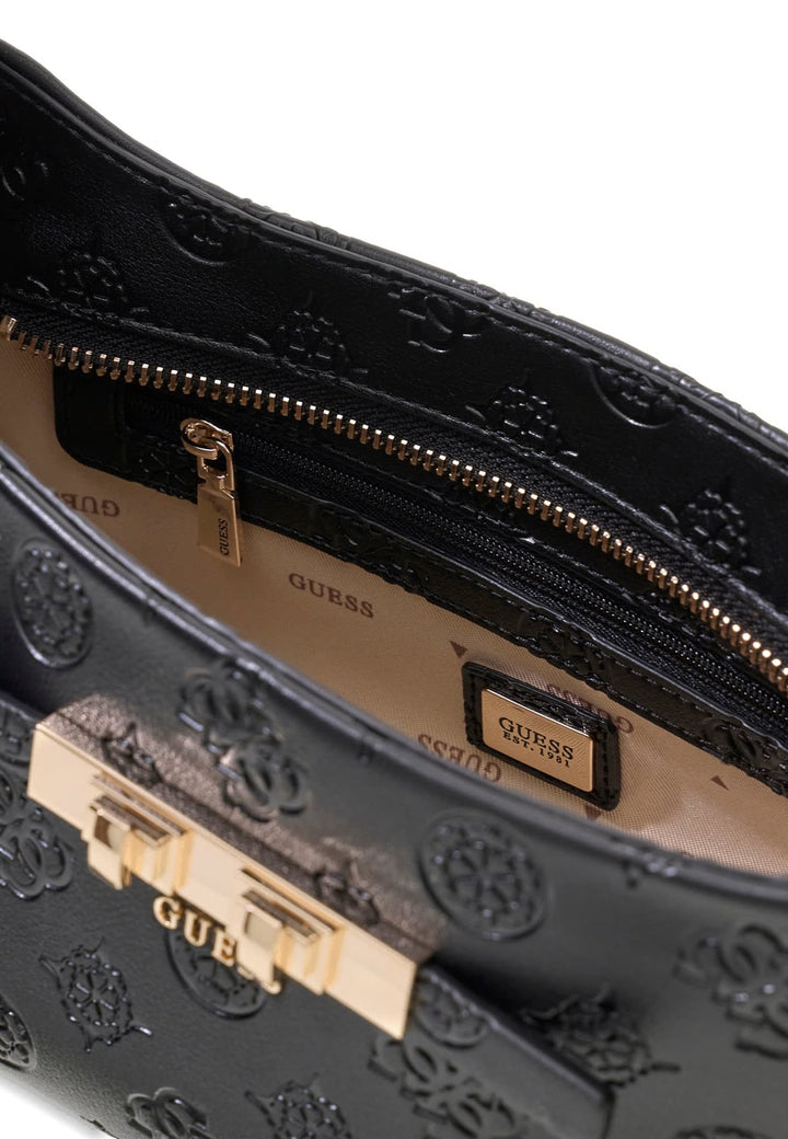 Guess Sac Bandoulière Carmella Black Logo — vue vue