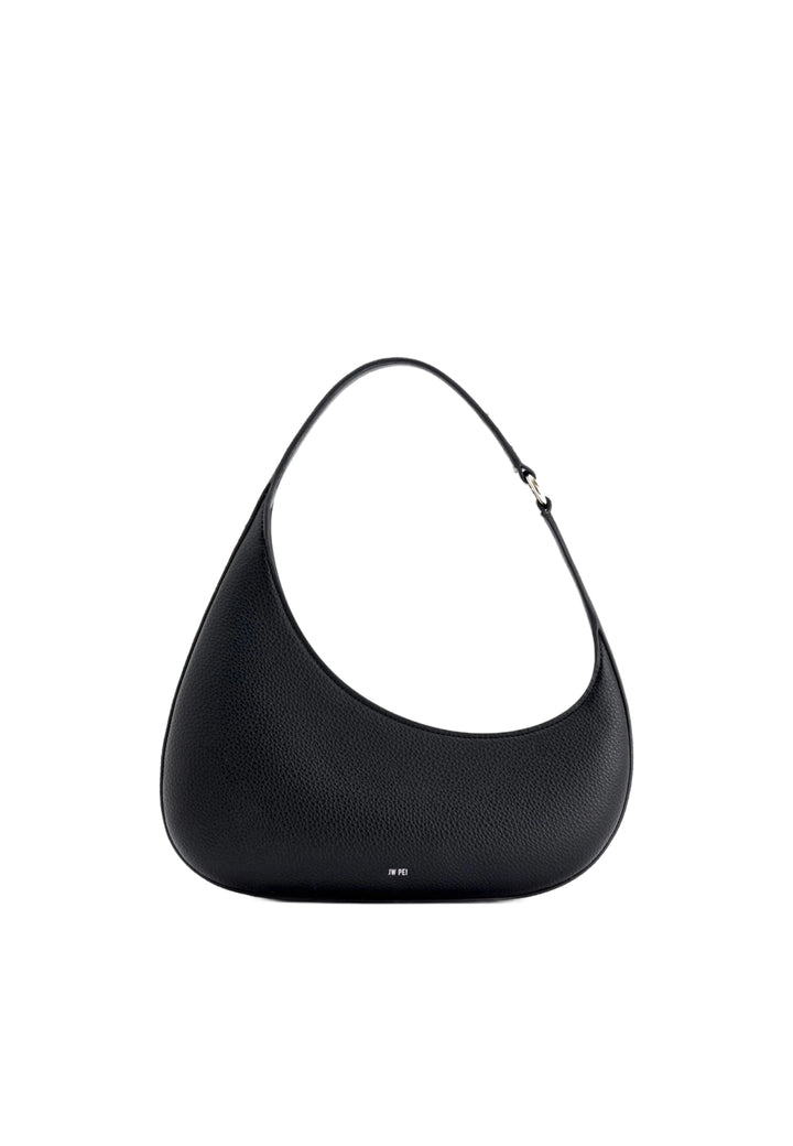 Sac bandoulière JW PEI Harlee noir en simili cuir grainé, vu de face