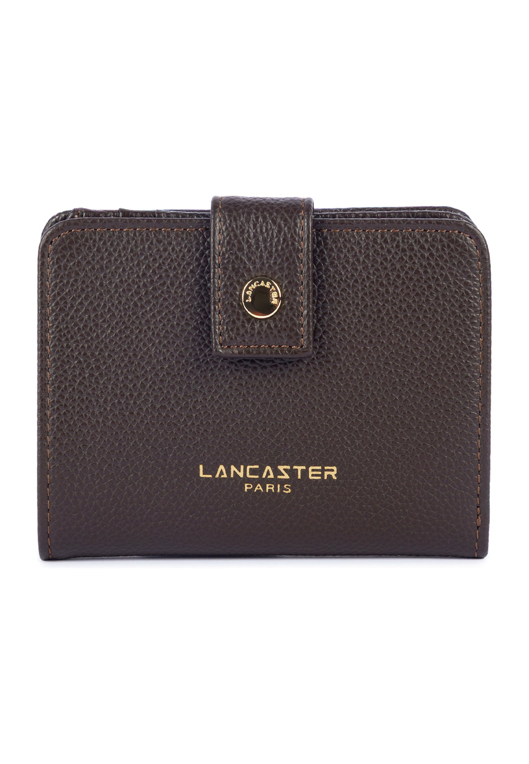 Lancaster Portefeuille Avec Pression Milano Ana Marron Foncé — vue de face