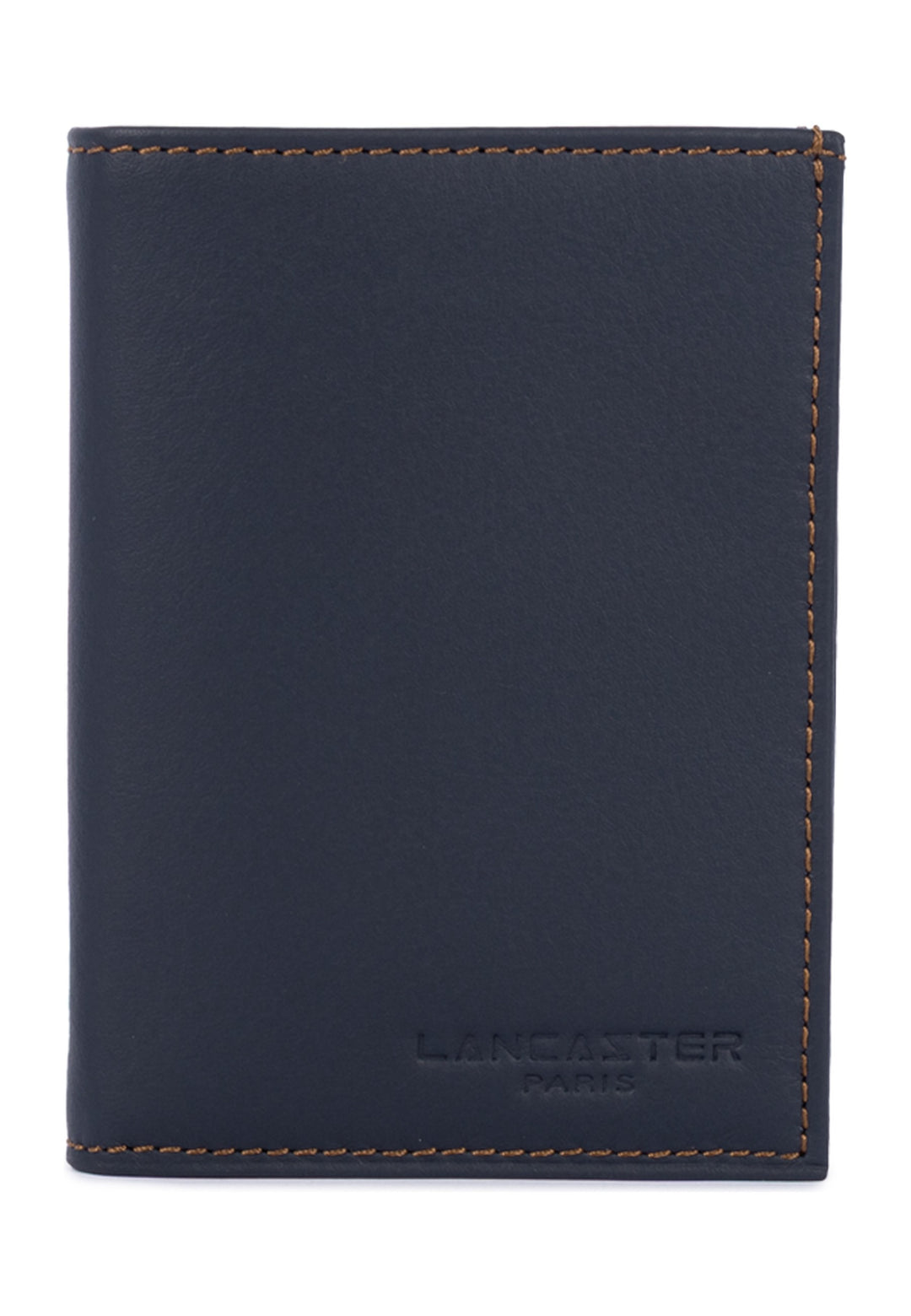 Lancaster Portefeuille Pliée Soft Vintage Homme Bleu foncé - Camel — vue de face