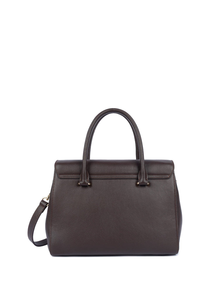 Lancaster Sac à main A rabat avec fermoir M Milano Cosmos Marron Foncé — vue de dos