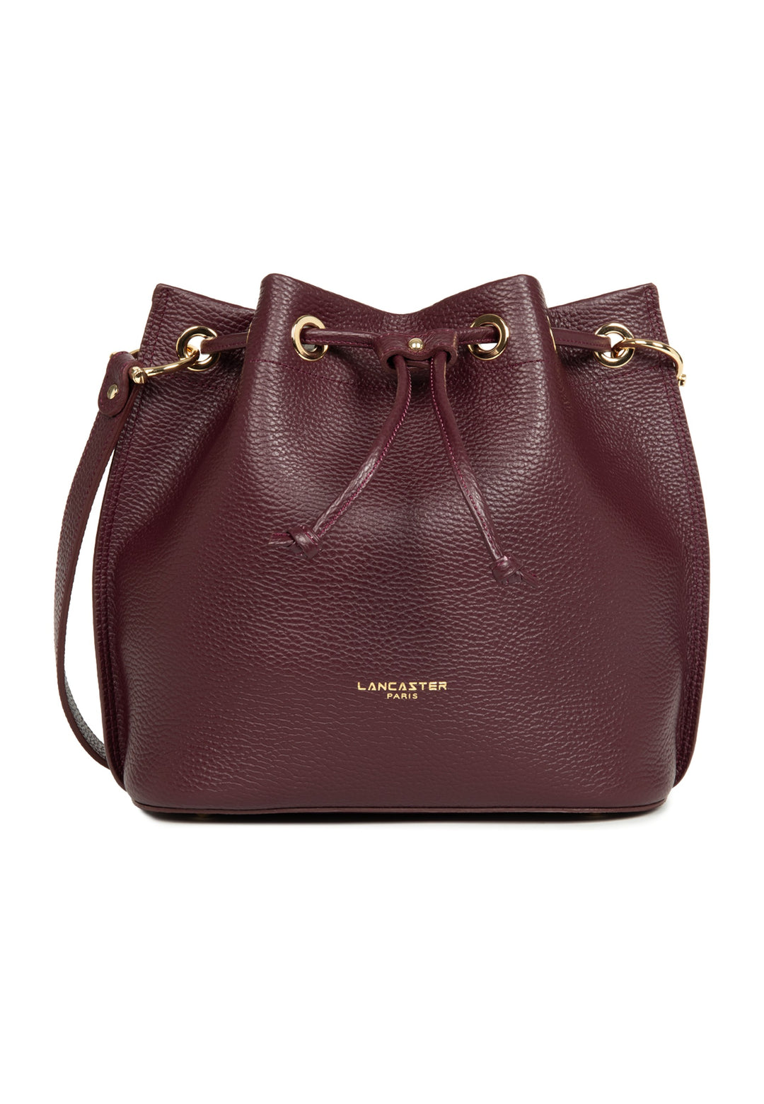 Lancaster Sac bourse A lacets coulissants M Alba Double Bordeaux foncé — vue de face