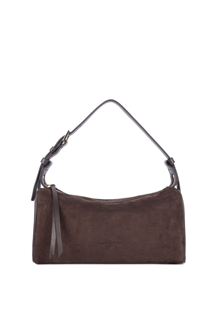 Lancaster Sac rectangle Zippé M Suède Marron — vue de face
