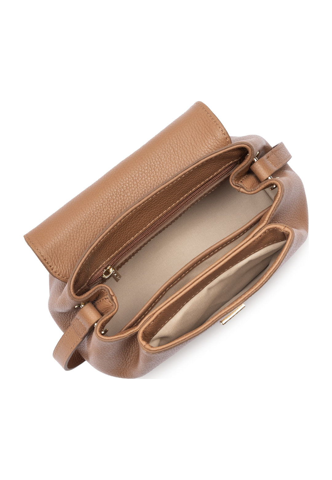 Lancaster Sac trotteur A rabat avec fermoir S Milano Pia Moka — vue interieure