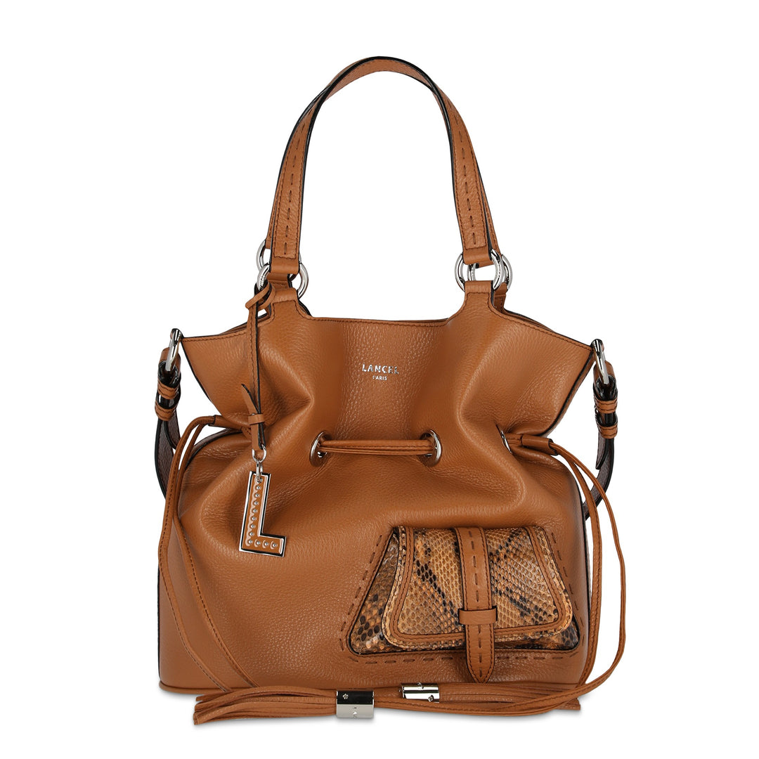 Lancel Sac Seau M Premier Flirt Python Camel Femme - vue de face