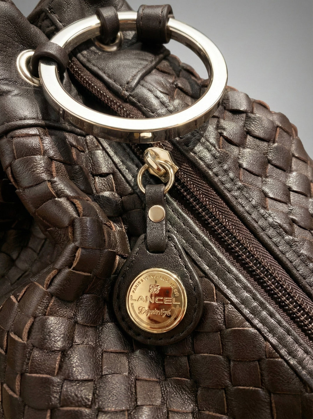 Bolso de mano de cuero Lancel marrón de cuero