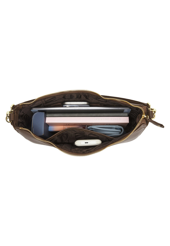 Mac Douglas Sac Bandoulière M Corée Mery Marron, vue intérieure avec objets