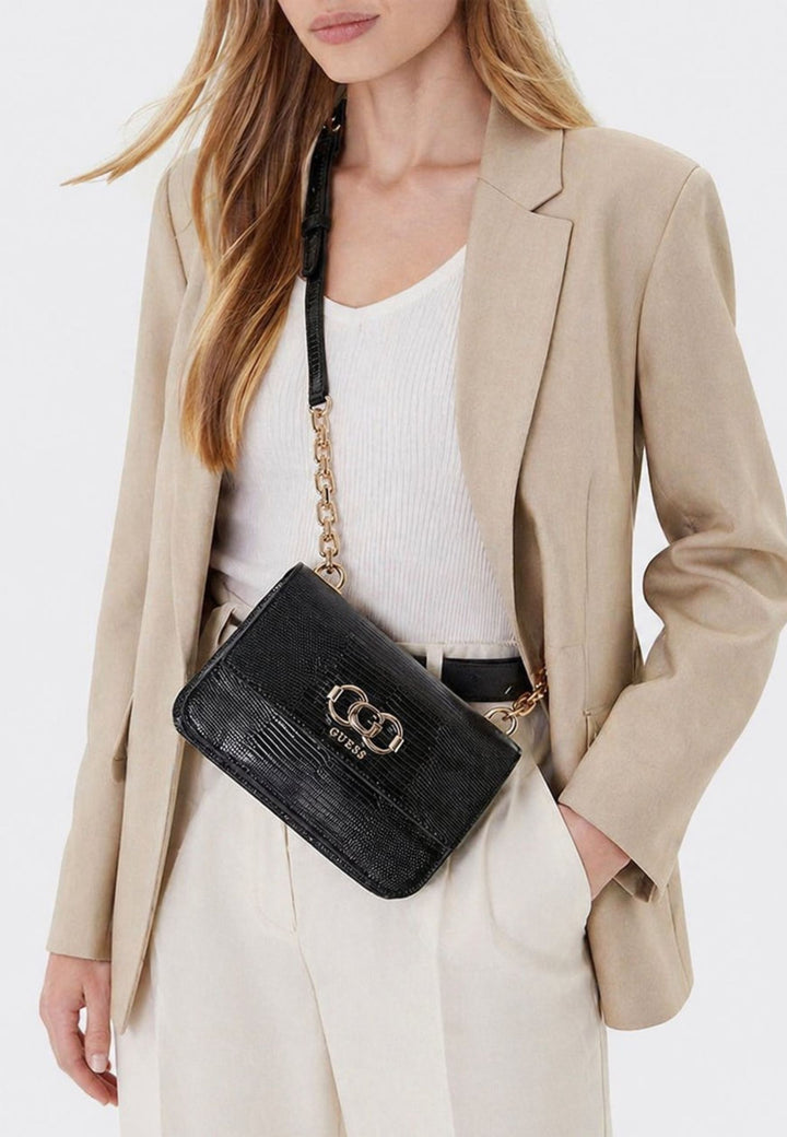 Guess Kabelka přes rameno Anadela 3 Comp Satch Black