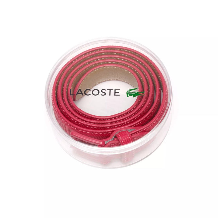 Cinturón Lacoste para mujer rojo burdeos 100cm
